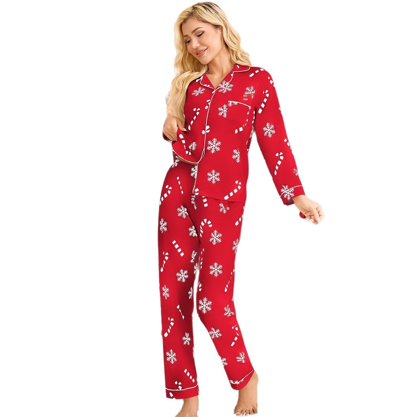 Kerstmis Stijlvolle Casual Bedrukte Kerstmisprint Huis/ Pyjama-outfit voor Dames & Meiden