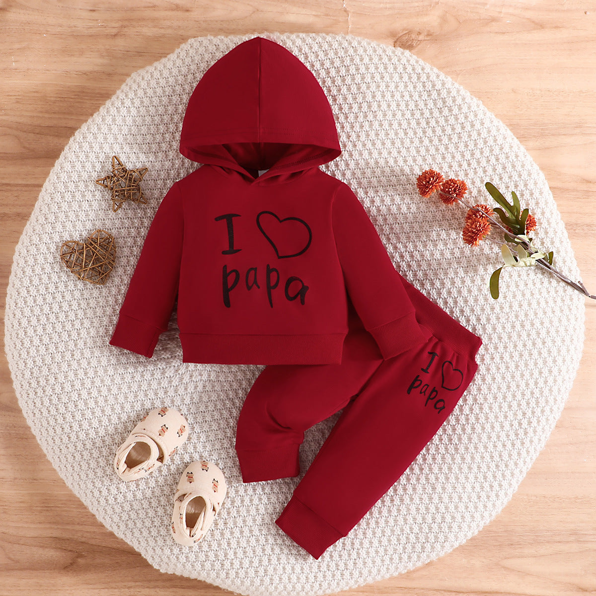 Tweedelige Outfit voor Meisjes Hoodie met Bedrukt Love Letter & Broek voor Baby's/ Peuters