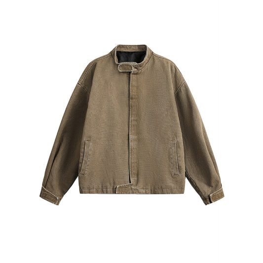 Amerikaanse Retro Eenvoudige Losse Gewatteerde Schouderjas met Klittenbandsluiting voor Dames & Plus-size