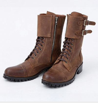 Europese en Amerikaanse Vintage Casual Militaire/ Biker Boots van PU-Leer met Gesp Vetersluiting