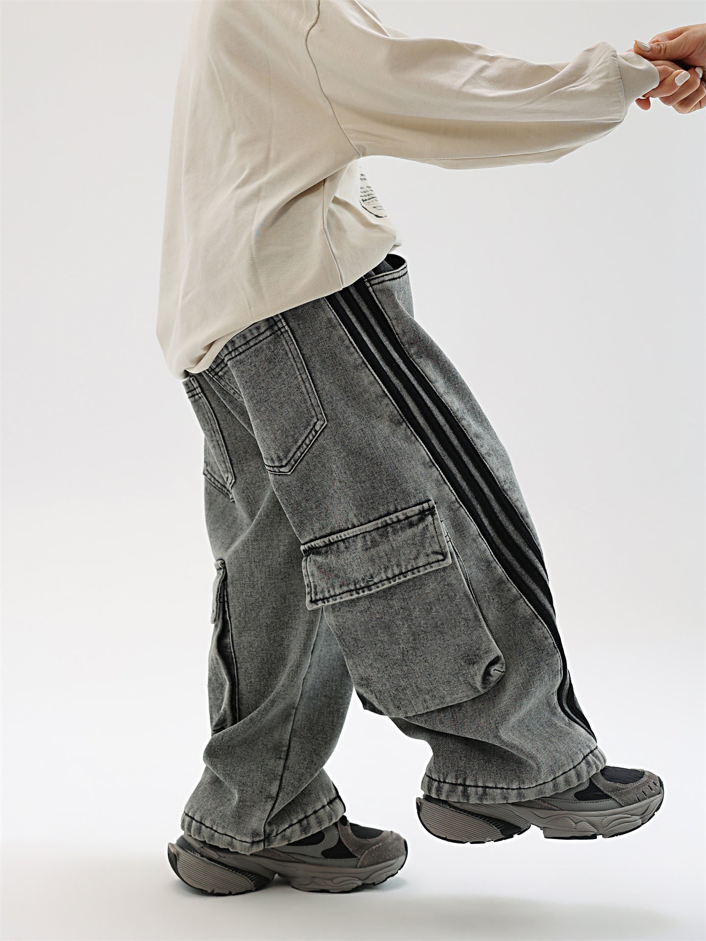 Trendy Fleece-gevoerde Warm Jeans met Grote Zakken voor Peuters/ Kinderen & Tieners