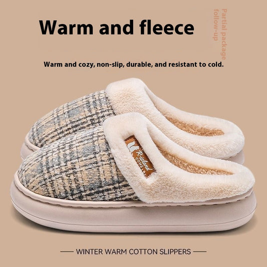 Winterse Warme Geruite Antislip Pantoffels voor Unisex