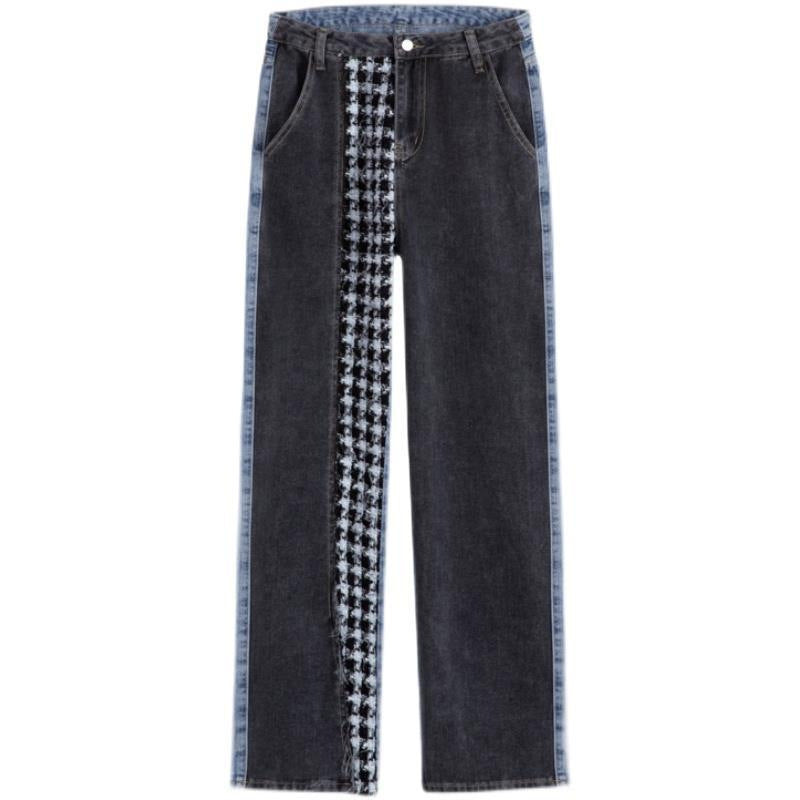 Amerikaanse Retro Washed Camouflage Stiksel Jeans voor Dames/ Plus-size & Meisjes