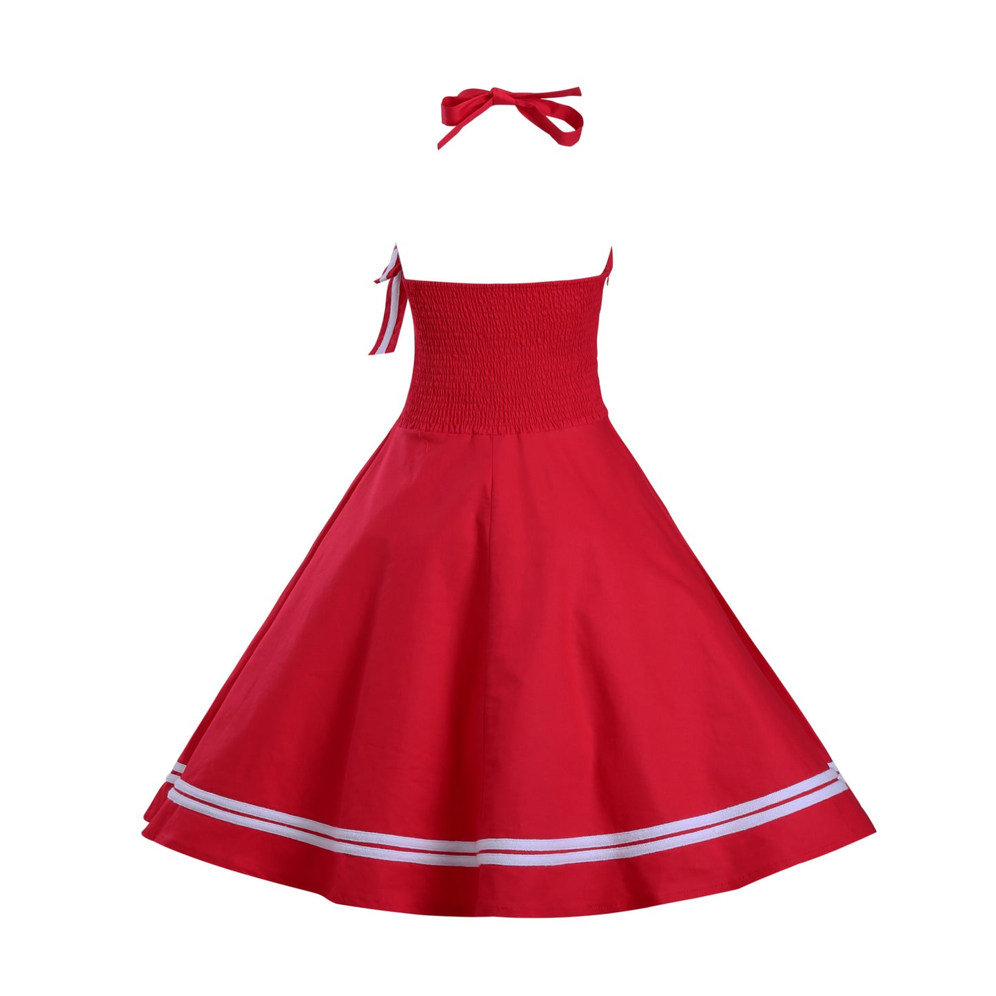 Hepburn Style Retro Matrozen Halterjurk met Gestreepte Patroon voor Dames & Plus-size