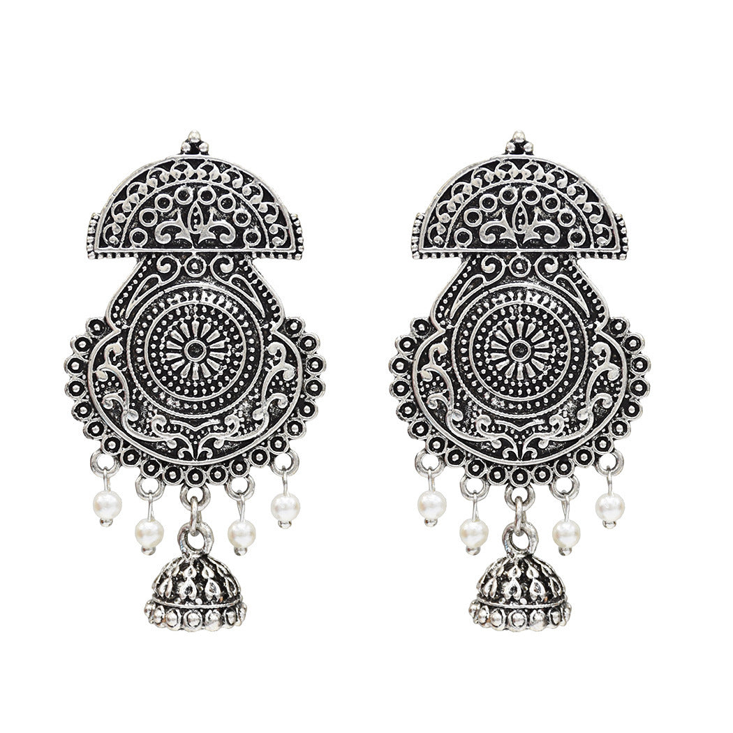 Indiase Stijl Legering Vintage Parel Jhumka Oorbellen voor Dames