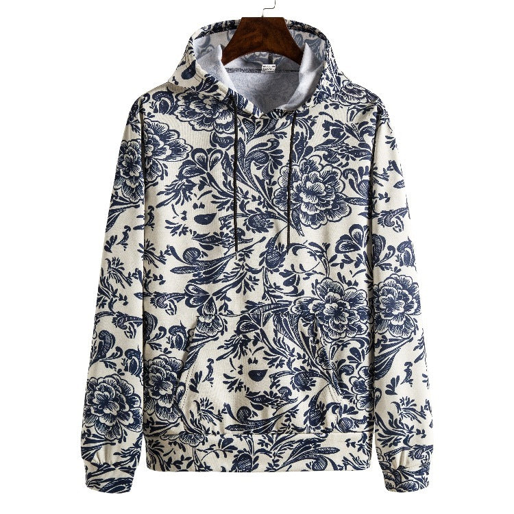 Digitaal Bedrukte Retro Etnische Heren Hoodie