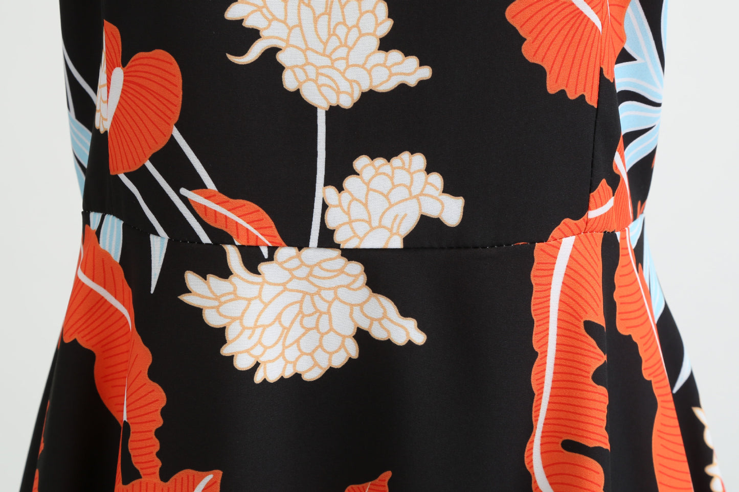 Hepburn Style Retro Afslankende-Taille Jurk met Ronde Hals en Bloemenpatroon voor Dames & Plus-size