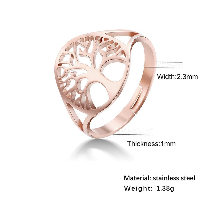 Vintage Hollow Tree of Life Ring Designer Ring voor Dames