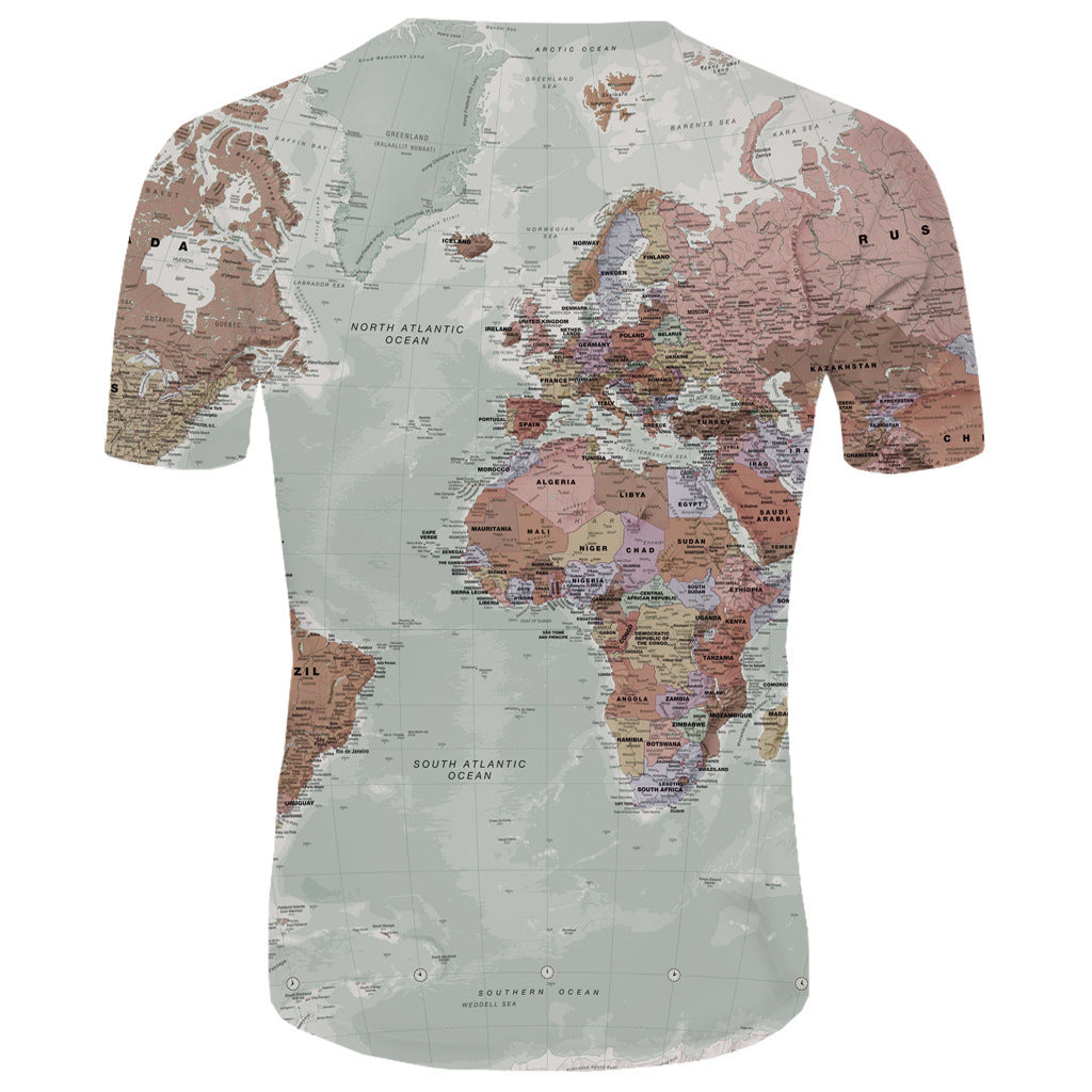 Amerikaans Modieuze Casual Unieke Bedrukte Oversized T-shirt met Korte Mouwen voor Heren & Jongens