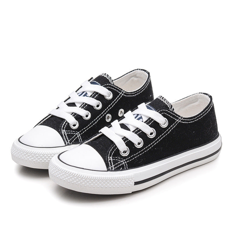 Casual Effen Kleur Low Top Canvas Lace up Sneakers voor Kids & Teenager