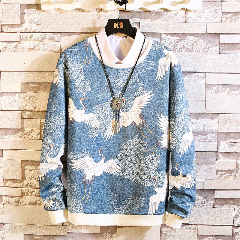 Sweatshirt met kraanvogelprint
