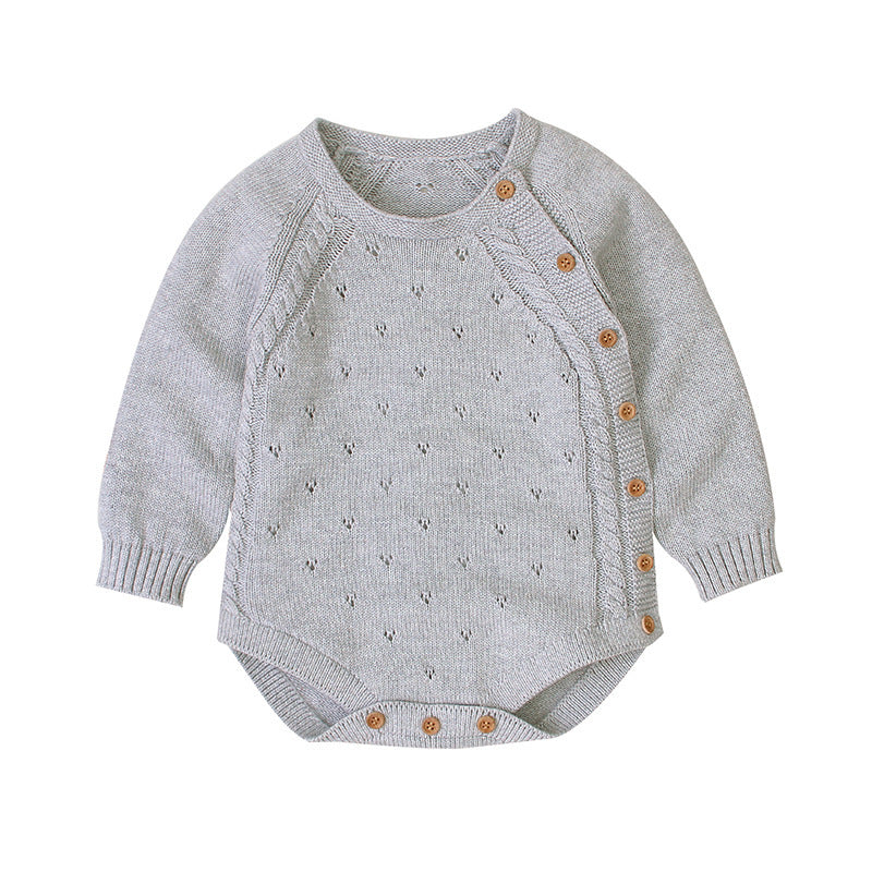 Eenvoudig Gebreide Truien Rompers met Lange Mouwen voor Baby's / Peuters
