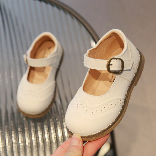 Casual effen leren schoenen voor meisjes