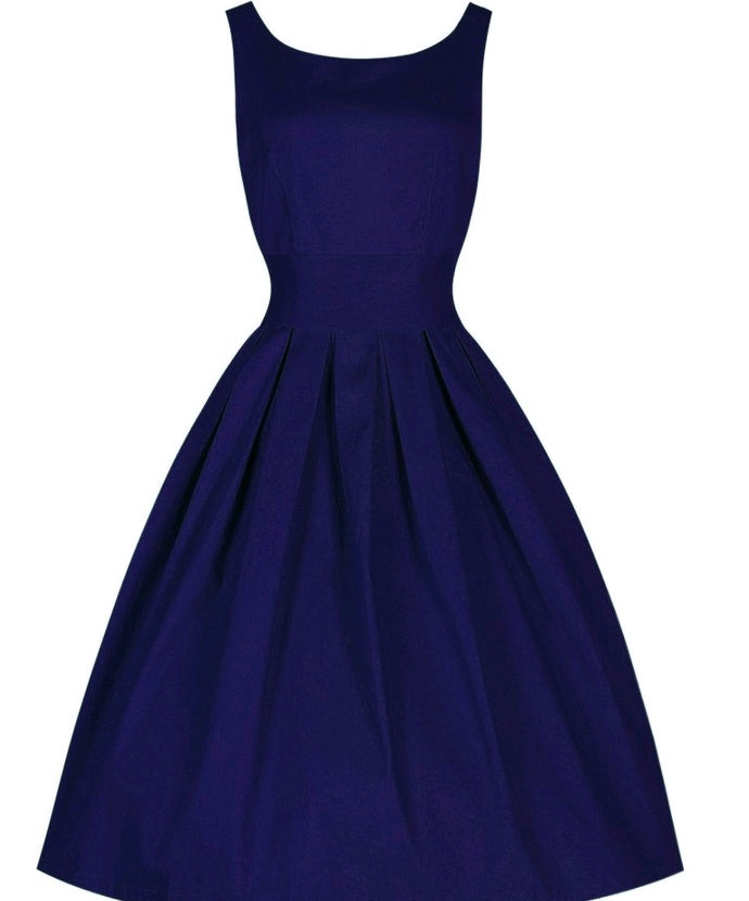 Hepburn Style Retro Mouwloze Slanke Taille 50's Big Swingjurk voor Dames & Plus-size