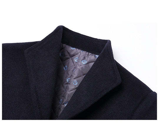 Elegant/Business Casual Jas van Wol in Effen Kleur met Knopen voor Heren