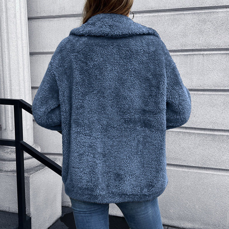 Europese en Amerikaanse Dubbelzijdige Pluche Korte Jas voor Dames