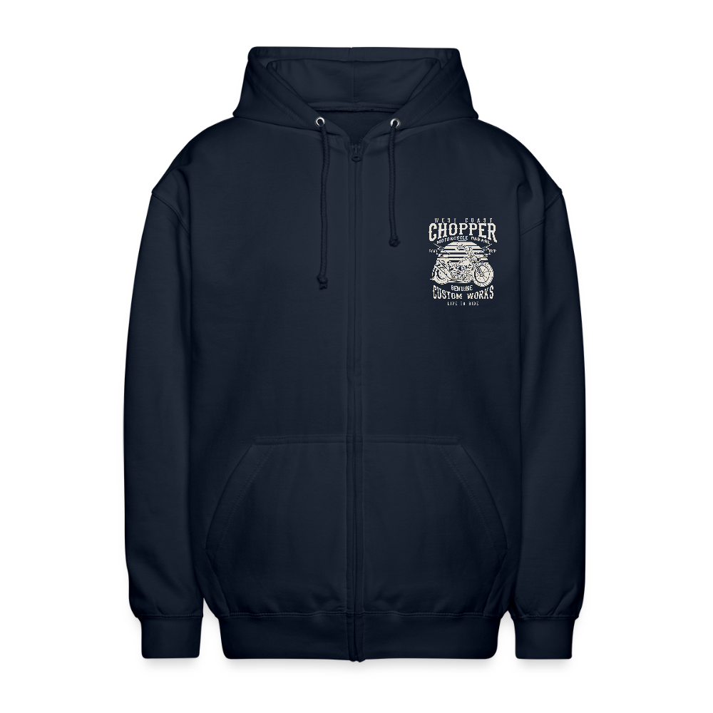 Uniseks zip hoodie - navy