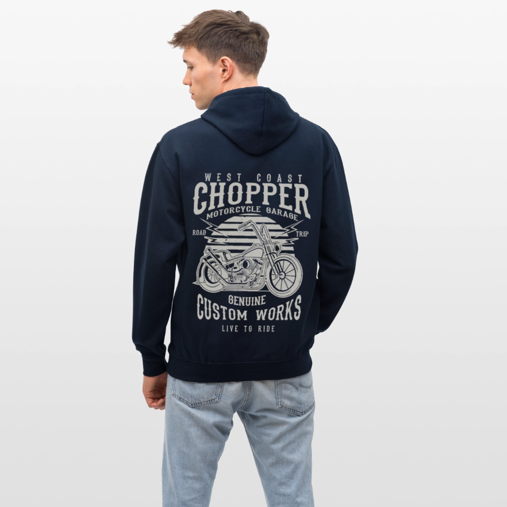 Contrast hoodie - navy/rood
