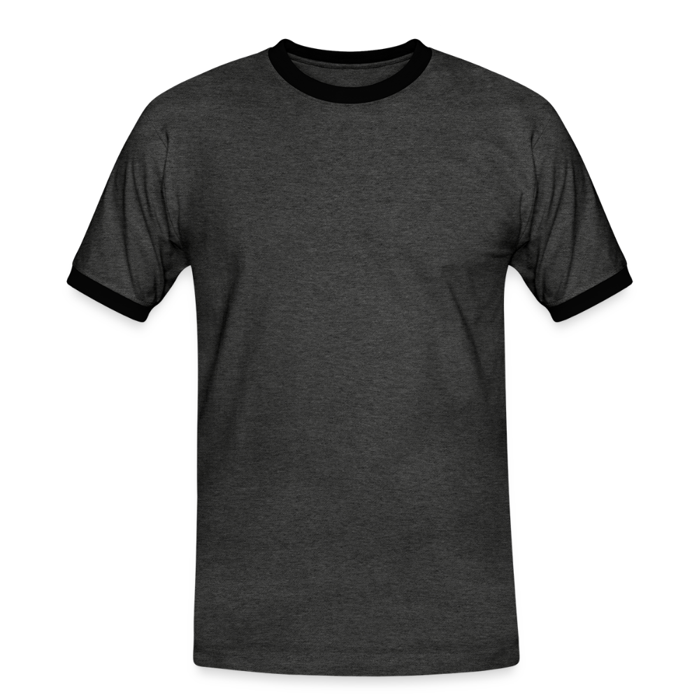 Mannen contrastshirt - antraciet/zwart