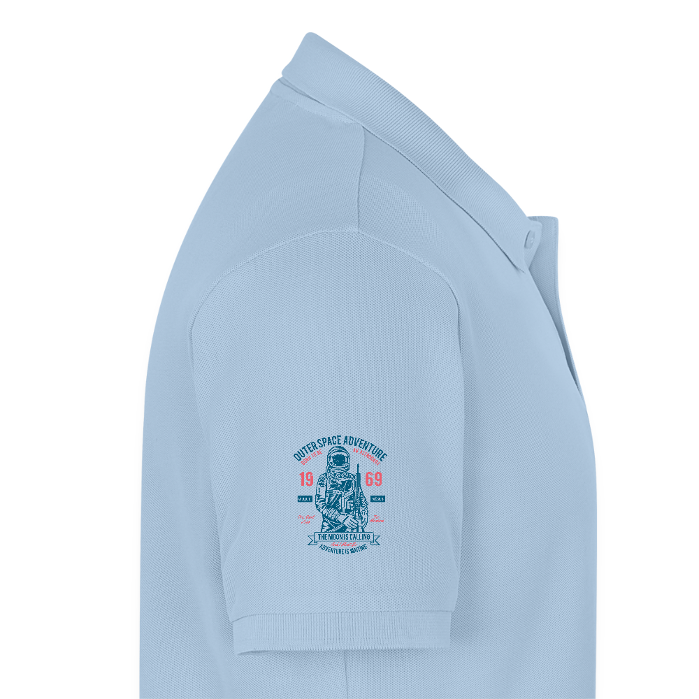 Mannen Premium Bio Poloshirt - lichtblauw