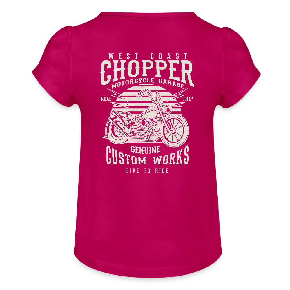 Meisjes-T-shirt met plooien - fuchsia