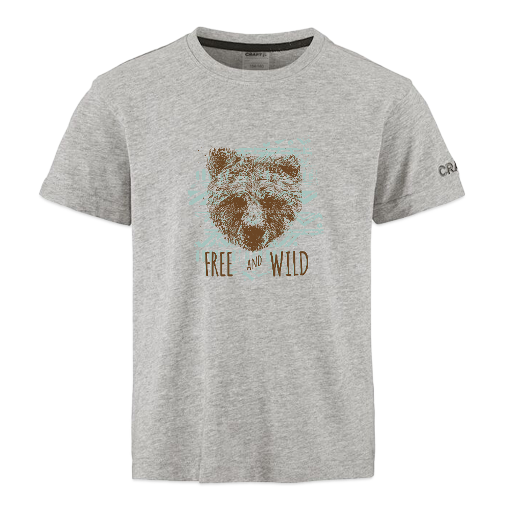 CRAFT Community 2.0 kinder-T-shirt - grijs gemêleerd