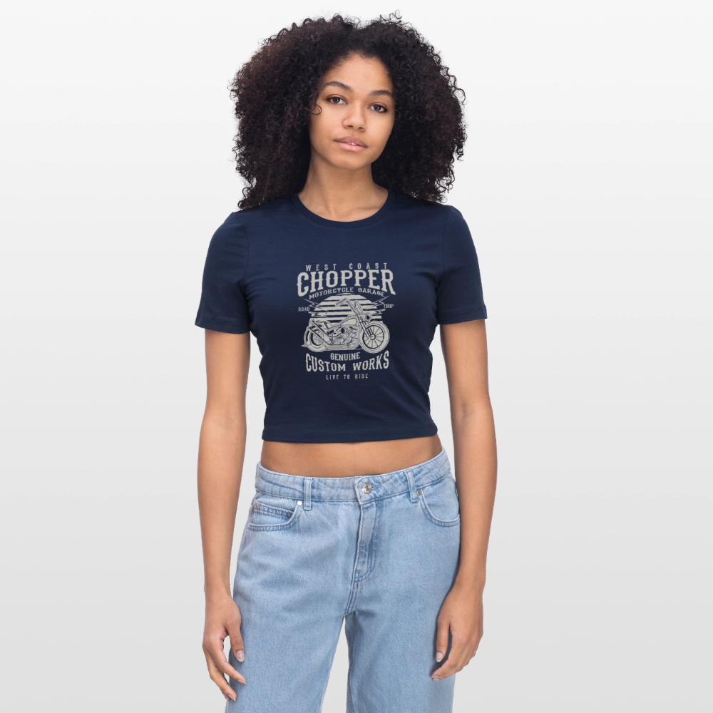 Cropped T-Shirt - navy
