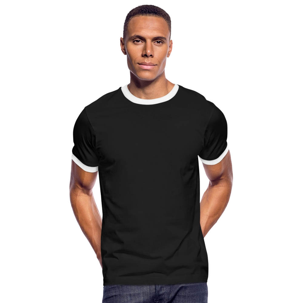 Mannen contrastshirt - zwart/wit