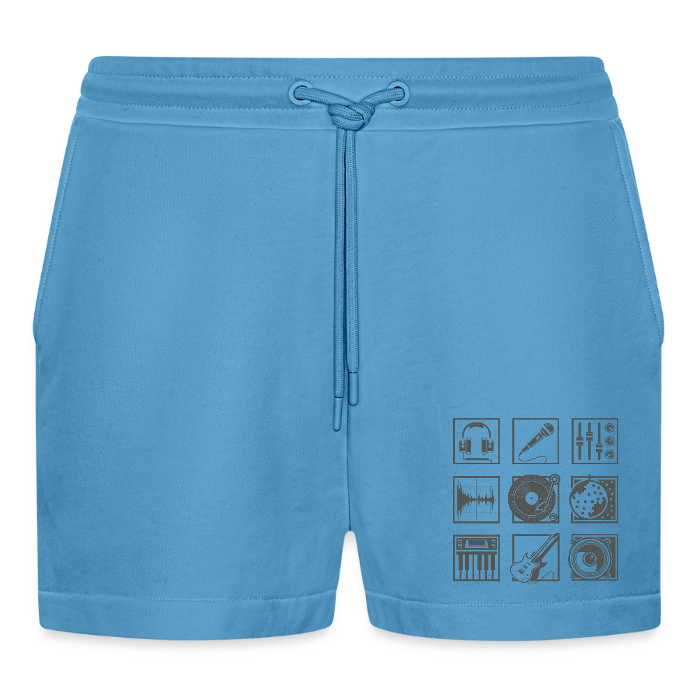 Organic relaxed cropped shorts made in EU - Sol Blue
