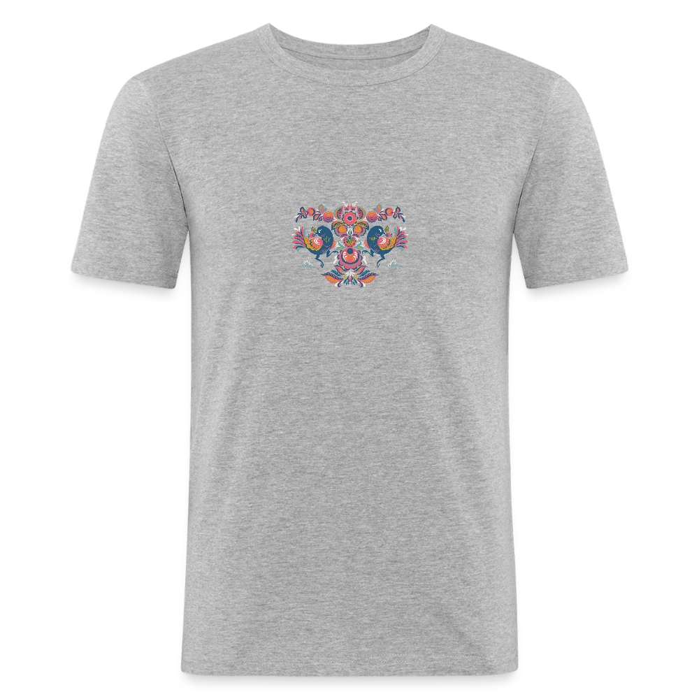 Mannen slim fit T-shirt - grijs gemêleerd