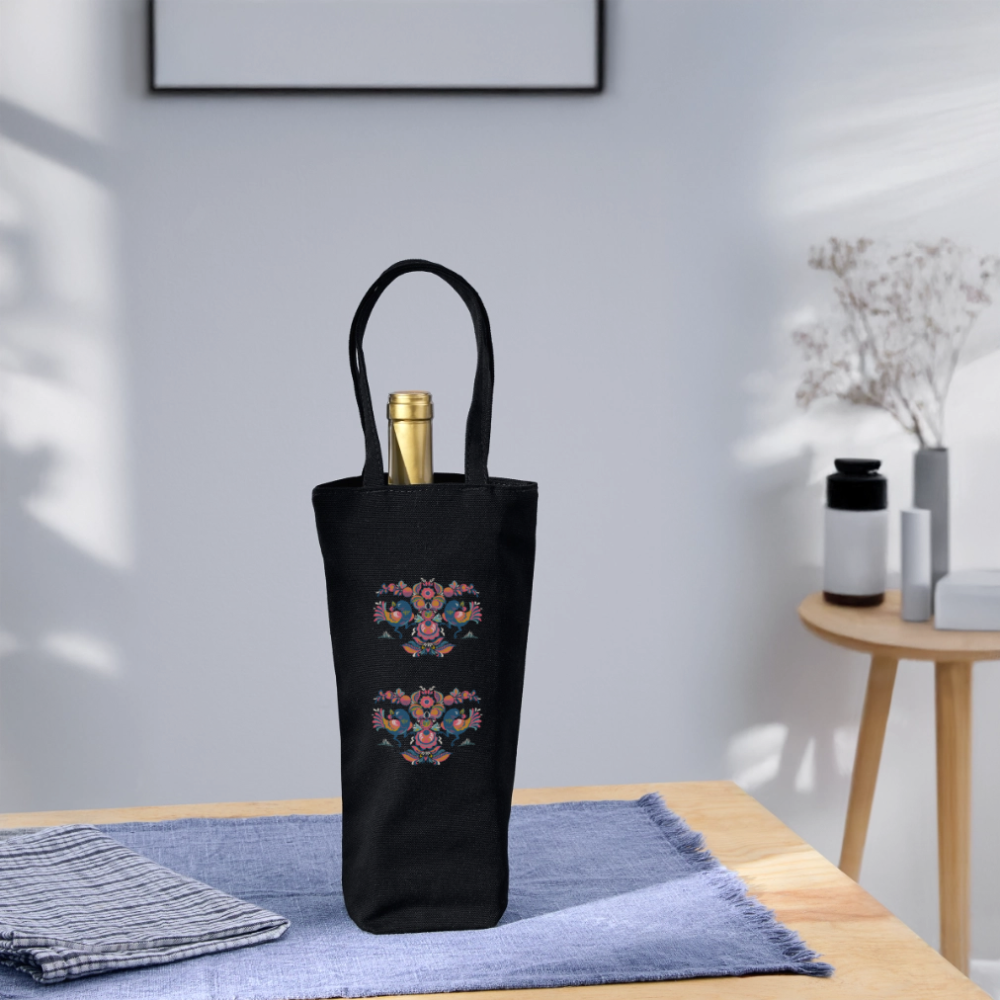 Cadeauzak voor flessen - zwart