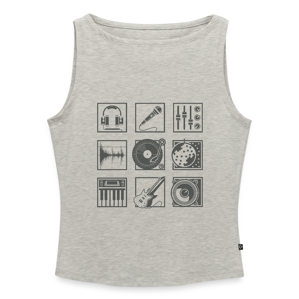 Vrouwen tanktop met U-hals - grijs gemêleerd