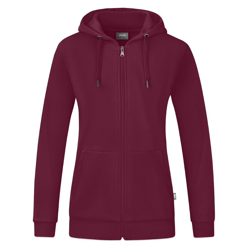 JAKO Vrouwen ziphoodie Organic - wijnrood