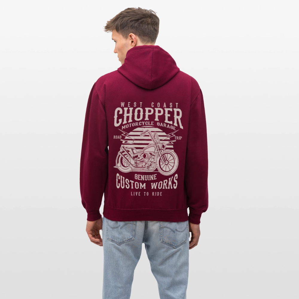 Contrast hoodie - wijnrood/antraciet