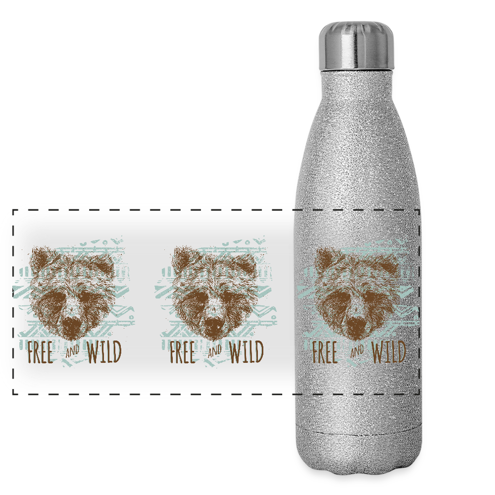 Roestvrijstalen glitter-thermosfles - silver glitter