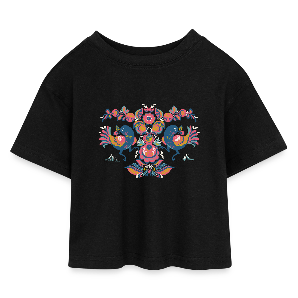 Kinderen cropped jersey T-shirt - zwart