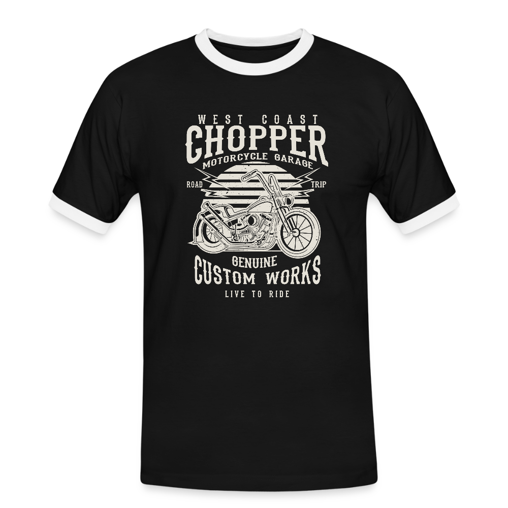 Mannen contrastshirt - zwart/wit