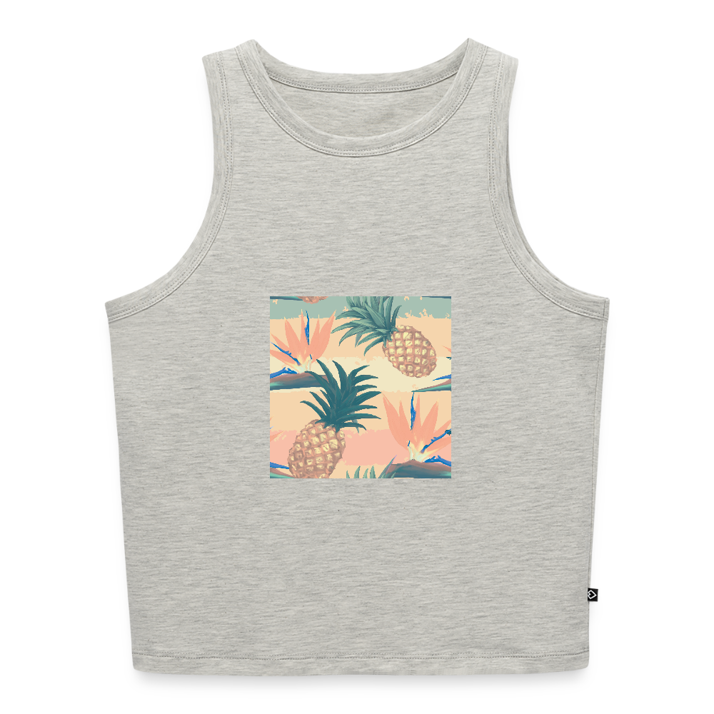 Vrouwen cropped tanktop - grijs gemêleerd
