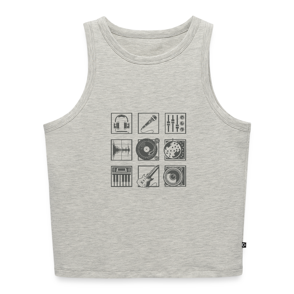 Vrouwen cropped tanktop - grijs gemêleerd