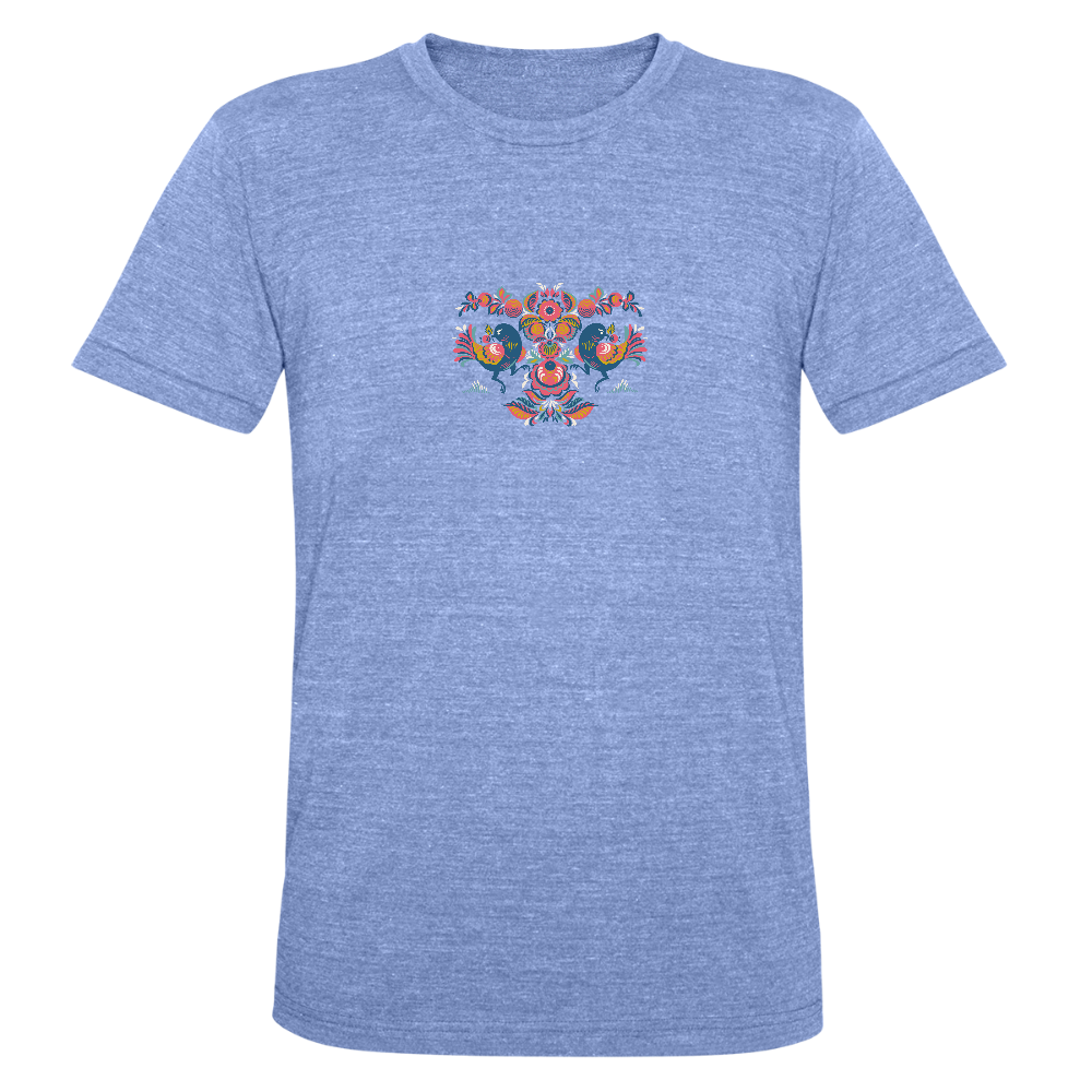 Unisex tri-blend T-shirt van Bella + Canvas - blauw gemêleerd