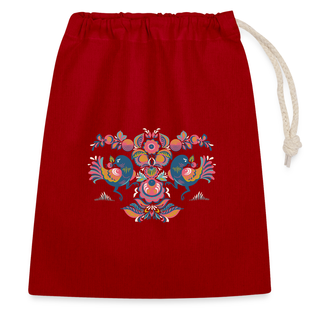 Afsluitbare cadeauzak van katoen (25x30cm) - rood