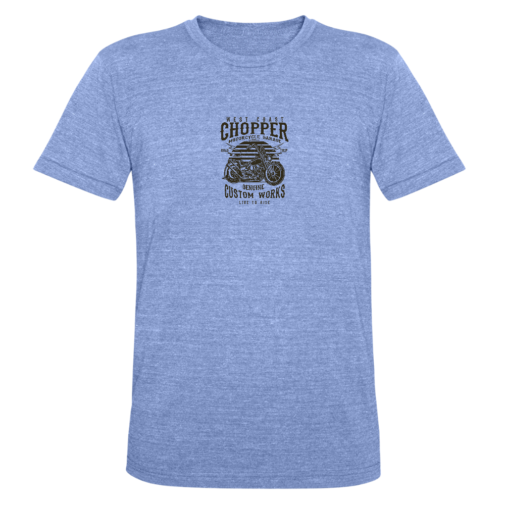 Unisex tri-blend T-shirt van Bella + Canvas - blauw gemêleerd