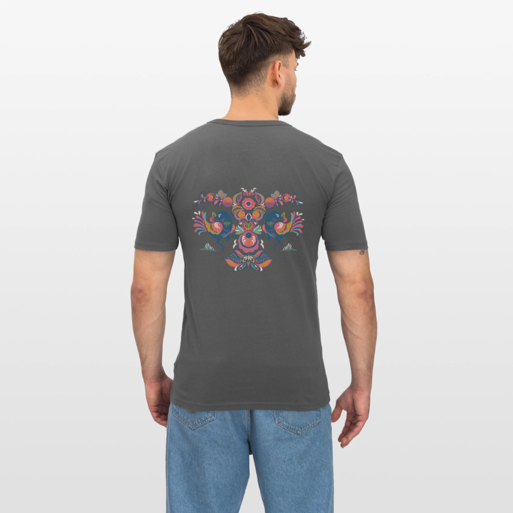 Mannen slim fit T-shirt - grafietgrijs