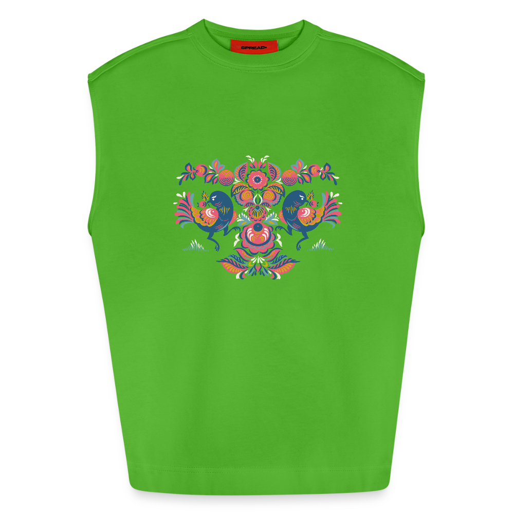 Heavyweight oversized organic tanktop made in EU Unisex - Apple Neon