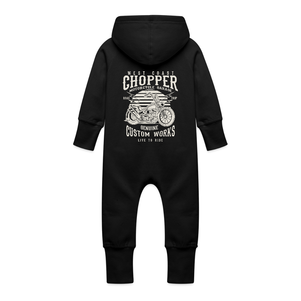 Baby bio sweat kruippakje met capuchon - zwart