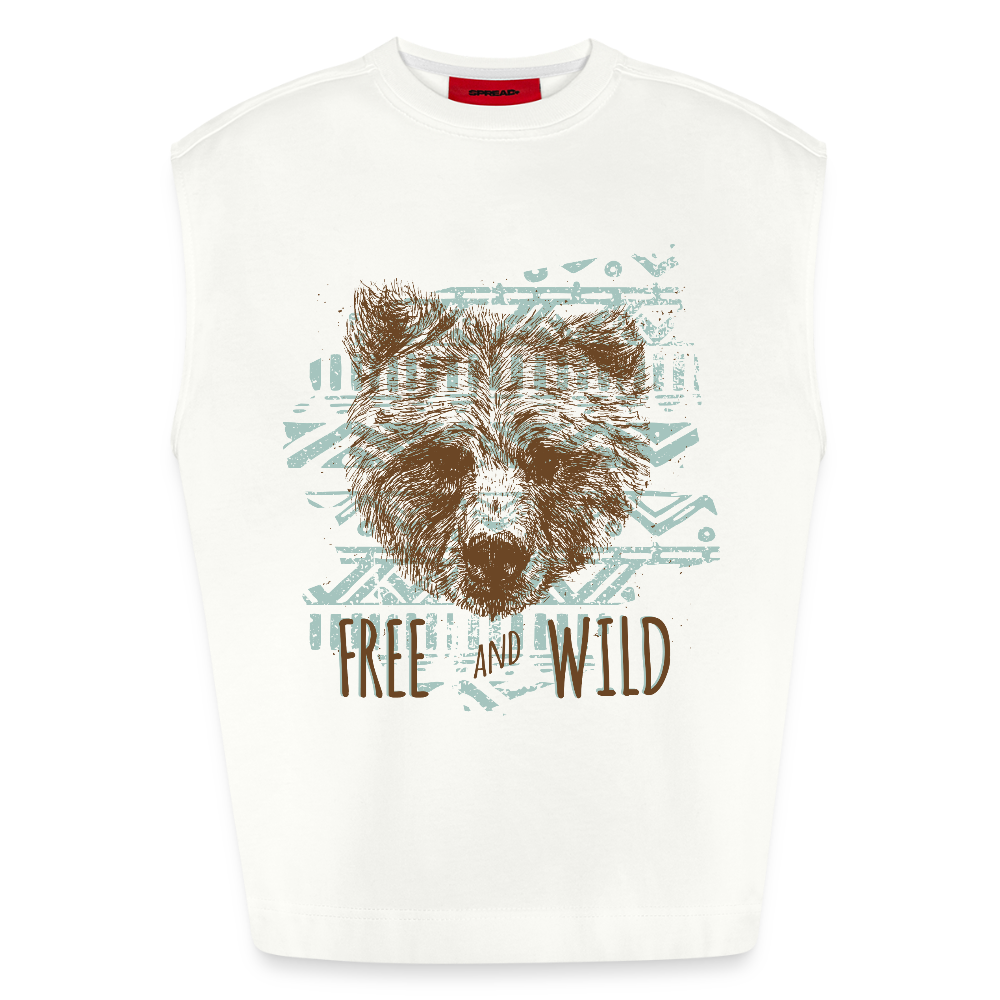 Heavyweight oversized organic tanktop made in EU mannen - OFF WHITE