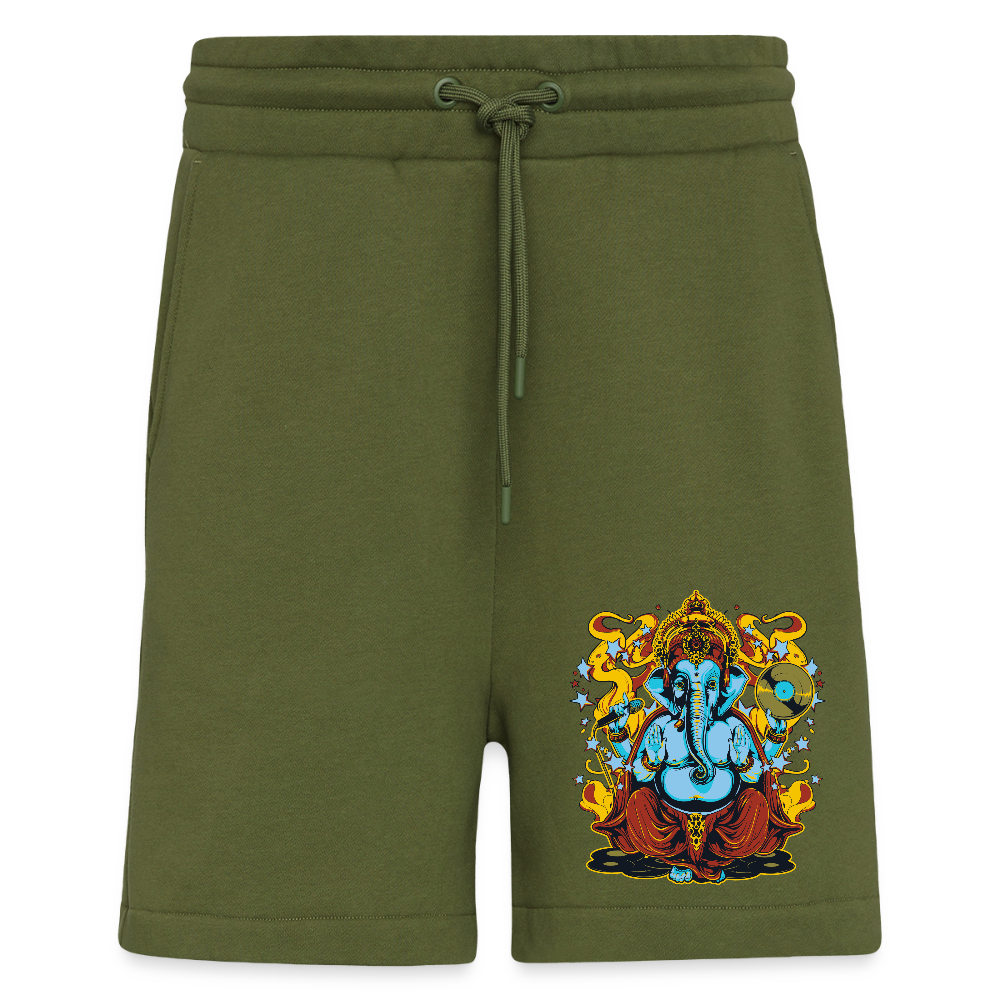 Organic relaxed shorts made in EU - MOSS GREEN