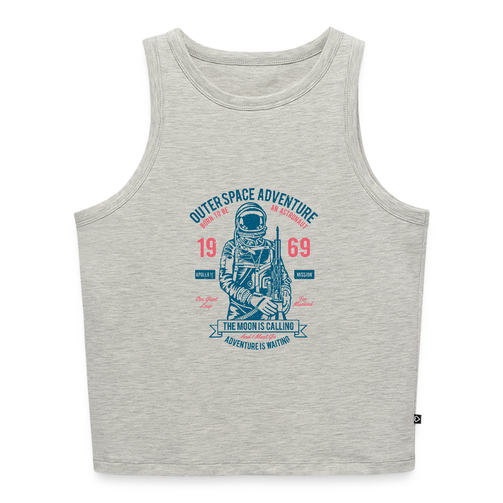 Vrouwen cropped tanktop - grijs gemêleerd