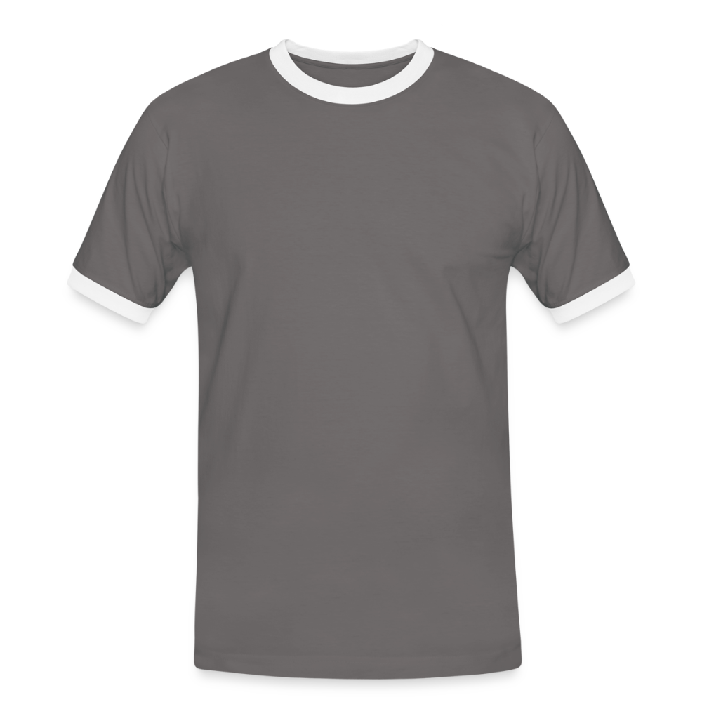 Mannen contrastshirt - donkergrijs/wit
