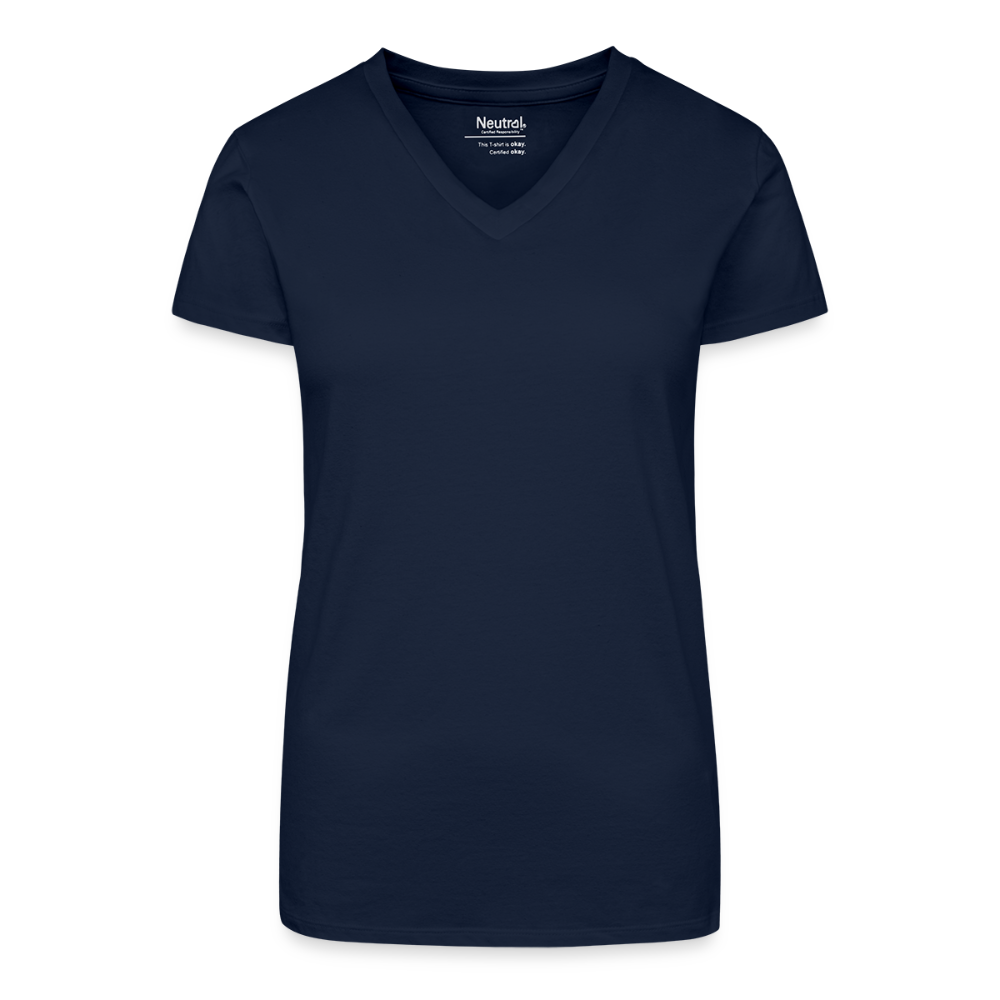 Bio vrouwen T-shirt met V-hals - donkerblauw